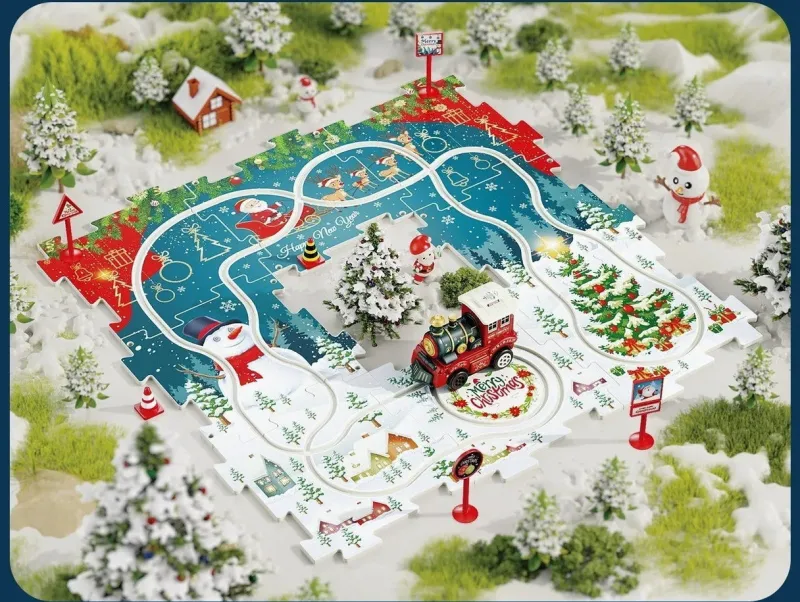 DIY Xmas Train Track™ - Byg dit eget juleland - juletog-puslespil Sale