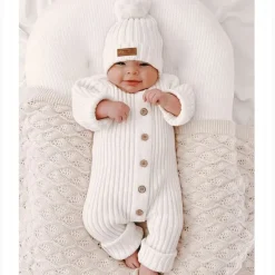 Mini fashion™ - Blødt 'strikket' bomuldsstof - Strikket Romper Best