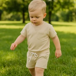 Mini Fashion™ - Cool & Comfortable - Sommersæt til småbørn Beige Online