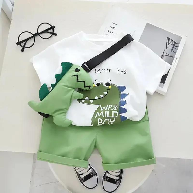 Mini Fashion™ - Dino Dash - Sejt sommersæt til drenge Discount