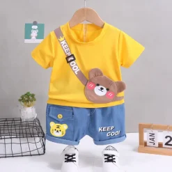 Mini Fashion™ - Dyreprint - Tøjsæt i bomuld New