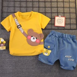 Mini Fashion™ - Dyreprint - Tøjsæt i bomuld New
