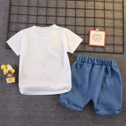Mini Fashion™ - Dyreprint - Tøjsæt i bomuld New