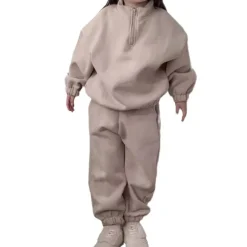 Mini Fashion™ - Fleece træningsdragt med lynlås New