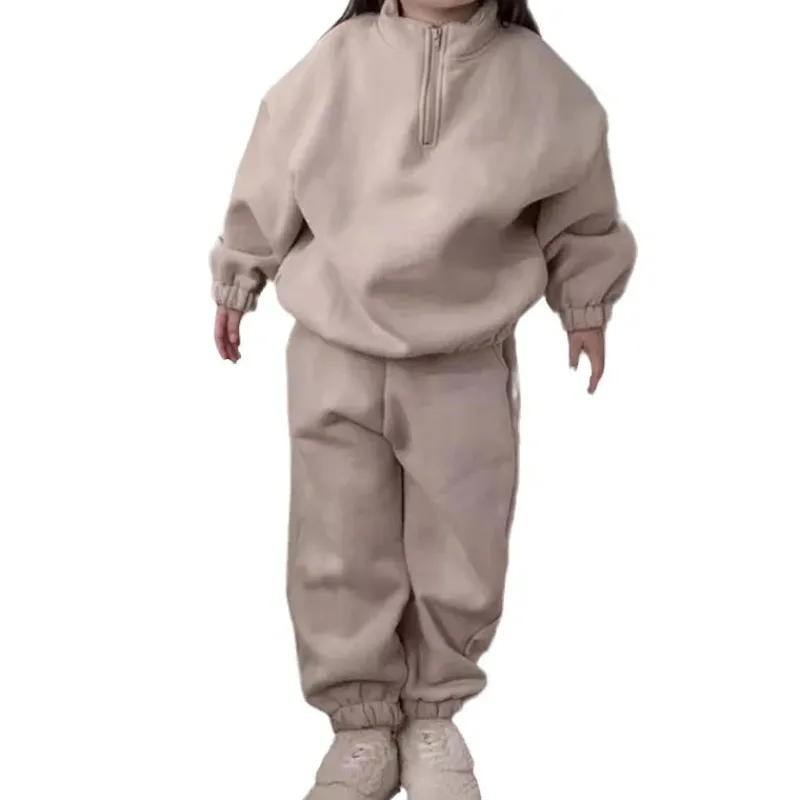 Mini Fashion™ - Fleece træningsdragt med lynlås New