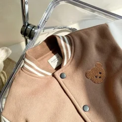 Peuter Fluweelrib Baseball Winterjas Mini Fashion™ - Fløjlsrib Baseball Vinterjakke til Småbørn Brun Clearance