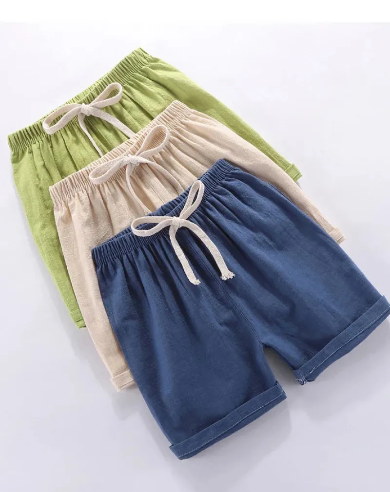 Mini Fashion™ - Hurtigtørrende materiale - Bomulds-linned shorts Sale