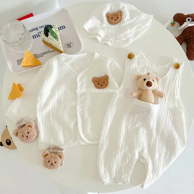 Mini Fashion™ - Kølig og behageligOff-white - Baby-havebukser med hue Råhvid Outlet