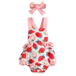 Mini Fashion™ - Ko eller Jordbær - Romper til Piger Online
