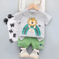 Mini Fashion™ - Løveprint - Sommersæt til drenge New