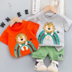 Mini Fashion™ - Løveprint - Sommersæt til drenge New