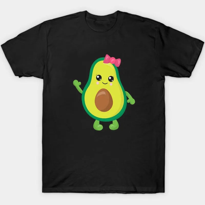 Mini Fashion™ - Match Med Familien - Avocado T-shirts Sort Discount