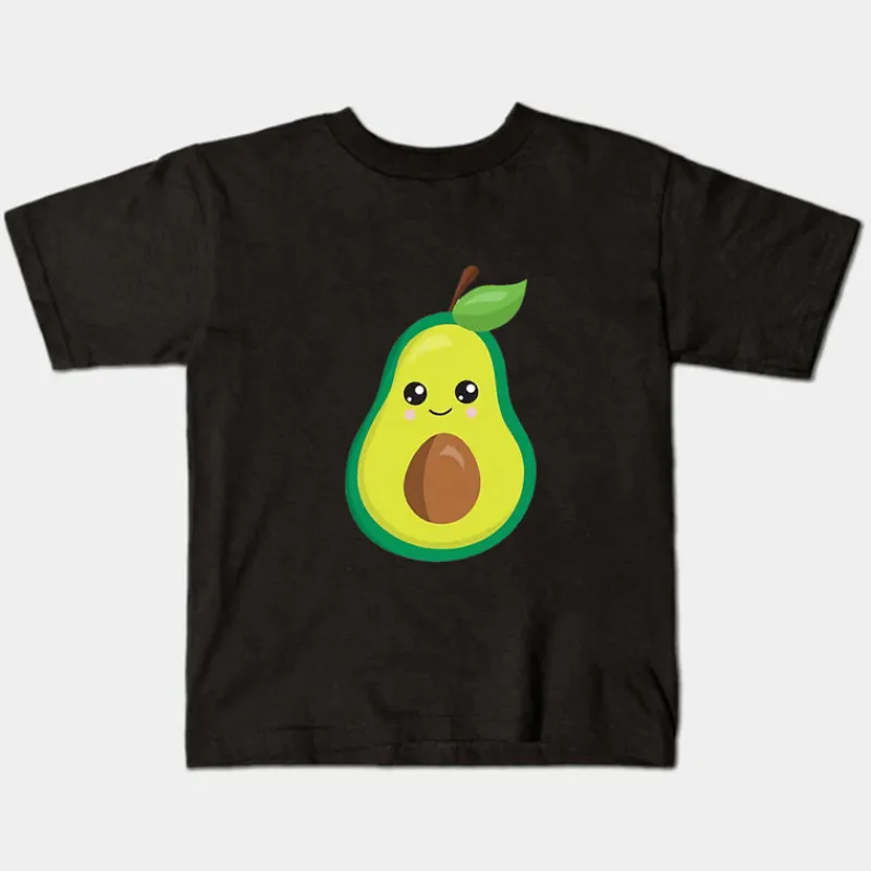 Mini Fashion™ - Match Med Familien - Avocado T-shirts Sort Discount