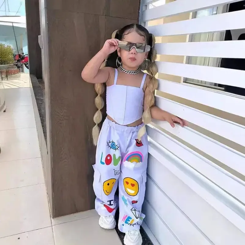 Mini Fashion™ - Moderigtigt sæt med tanktop og bukser til børn Hvid Clearance