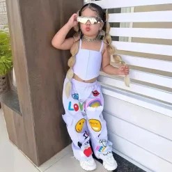 Mini Fashion™ - Moderigtigt sæt med tanktop og bukser til børn Hvid Clearance