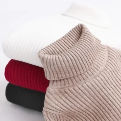 Kinder Gewatteerde Effen Coltrui Mini Fashion™ - Quiltet Ensfarvet Rullekrave til Børn Online
