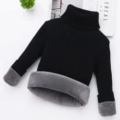 Kinder Gewatteerde Effen Coltrui Mini Fashion™ - Quiltet Ensfarvet Rullekrave til Børn Online
