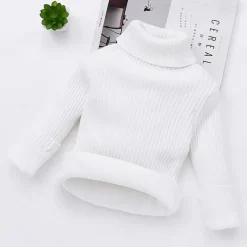 Kinder Gewatteerde Effen Coltrui Mini Fashion™ - Quiltet Ensfarvet Rullekrave til Børn Online