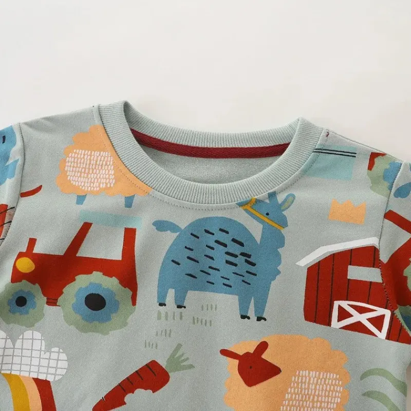 Mini Fashion™ - Søde prints - Sweatshirt Blå-Dyreprint Clearance