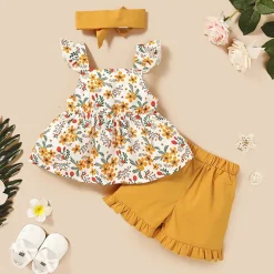 Mini Fashion™ - sødt design - 3-delt sommersæt til piger Gul Outlet