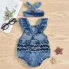 Mini Fashion™ - Sødt look - Denim Romper Best