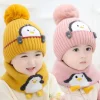 Mini Fashion™ - Sødt pingvin-design - Børnehue & Halsedisse Discount