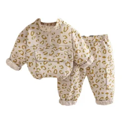 Mini Fashion™ - Sejt Leopardprint - 2-delt Tøjsæt Online