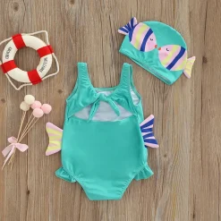 Mijn Hummeltje Mini Fashion™ - Sjovt Fiskeprint - Badedragt til piger New