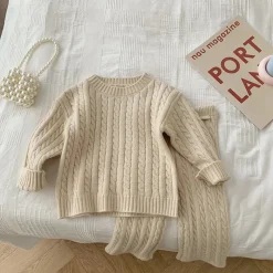 Mini Fashion™ - Stilfuldt og Moderigtigt til Børn - Strikket Sweater og Bukser Online