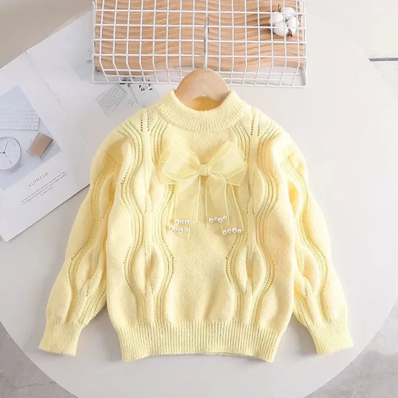 Mini Fashion™ - Varm & Stilfuld - Pigetrøje med sløjfe Hot