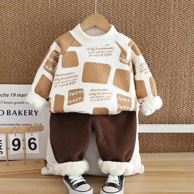 Mini Fashion™ - Varmt og stilfuldt - 2-delt fleecesæt Online