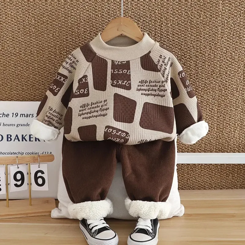 Mini Fashion™ - Varmt og stilfuldt - 2-delt fleecesæt Online