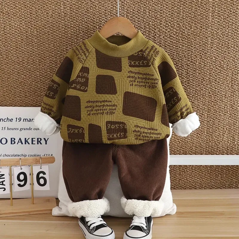 Mini Fashion™ - Varmt og stilfuldt - 2-delt fleecesæt Online