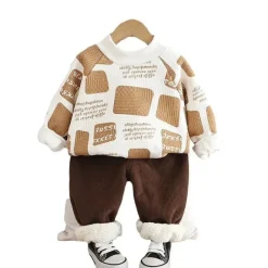 Mini Fashion™ - Varmt og stilfuldt - 2-delt fleecesæt Online