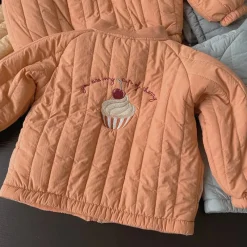 Katoenen Winterjas met Borduursel Mini Fashion™ - Vinterjakke i Bomuld med Broderi Hot
